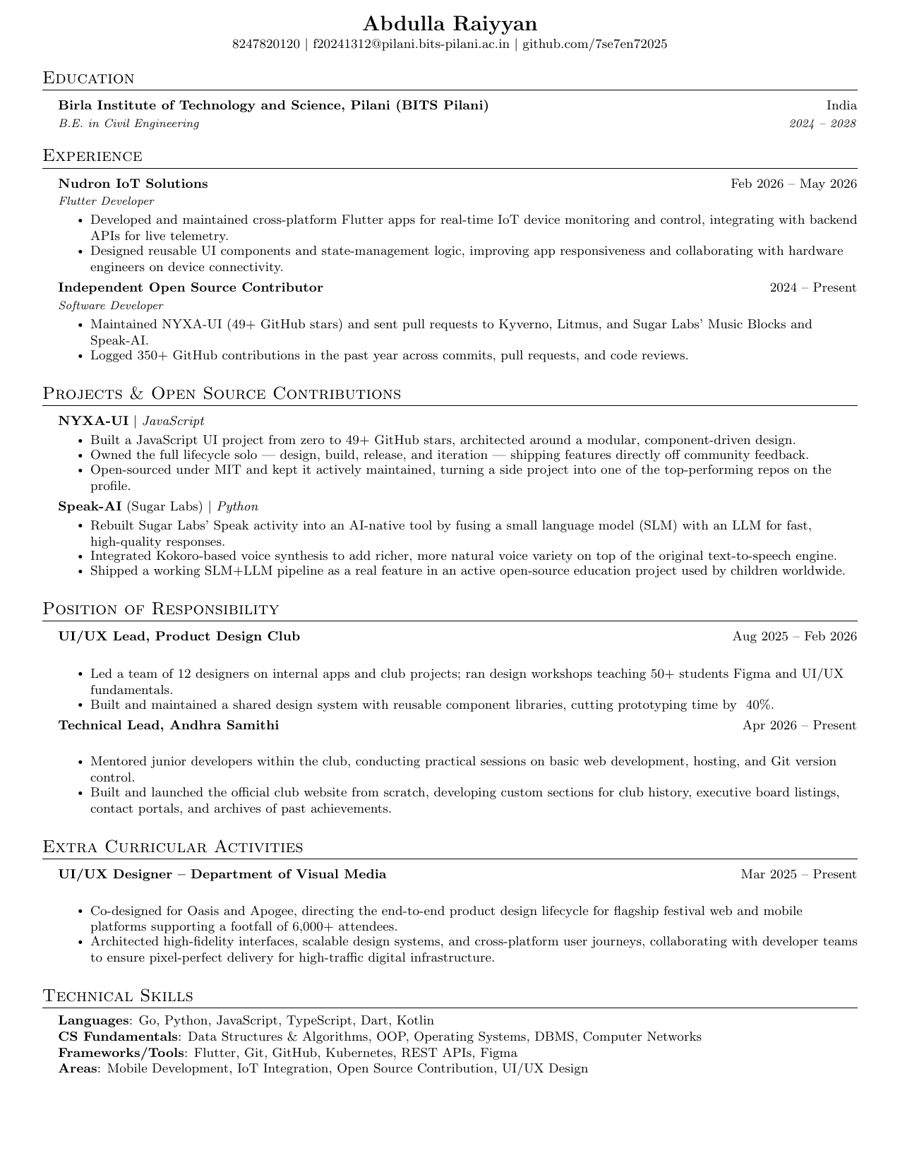 NSA RAIYYAN resume